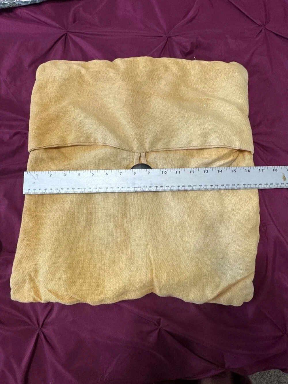 Pottery Barn Pillow Cover O/S Yellow Large Button
